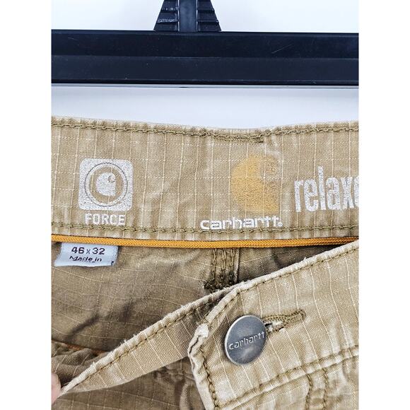 CARHARTT Force Tappen Relaxed Fit Cargo utility Work Pant Yukon Tan 46 x32 3768 - Picture 4 of 11